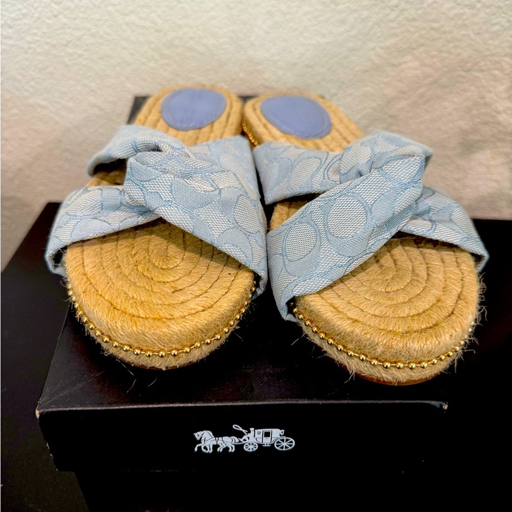 Coach Charli Sig  Espadrilles - 7.5 Blue- Like New - Picture 2 of 8